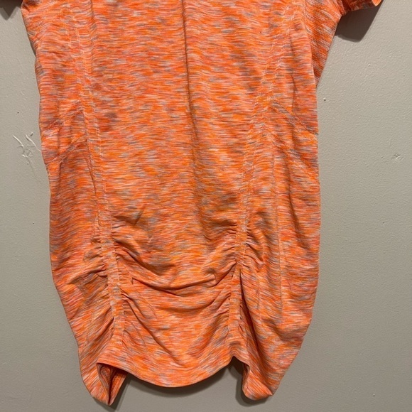 Athleta Large Heathered Orange Fastest Track Space Dye Tee - Picture 3 of 6